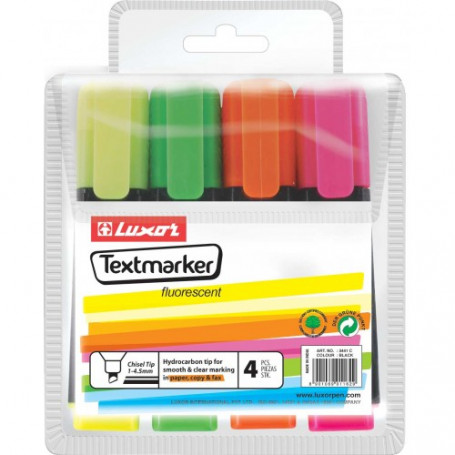 Tекстмаркери Luxor, комплект 4-1646