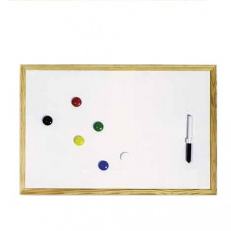 Бяла дъска с дървена-3340