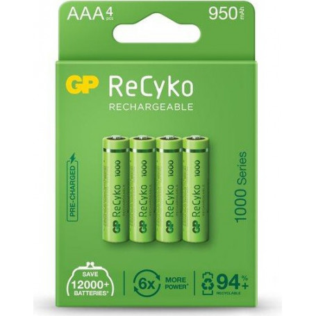 Акумулаторна батерия GP R03 AAA, 1000mAh, Ni, 4 бр. 020371