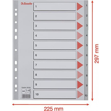 РазделителиPVC, 1-10 цифри, сиви 170110