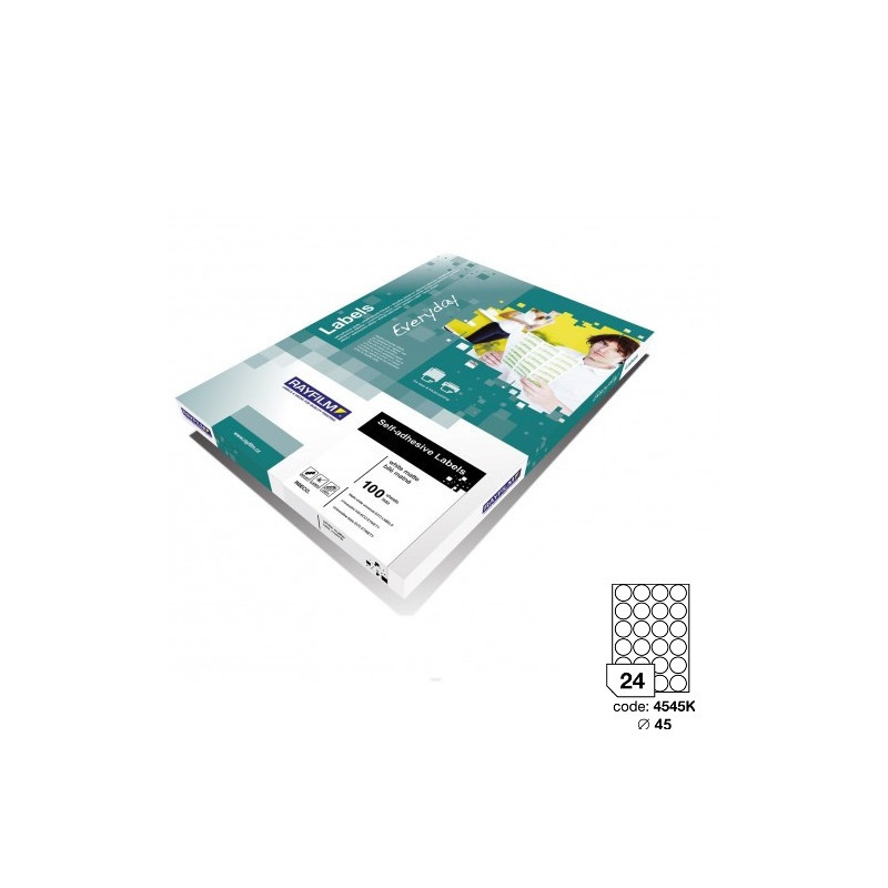 Етикети Rayfilm Everyday, кръгли ф 45 мм, 24 броя на лист 060245