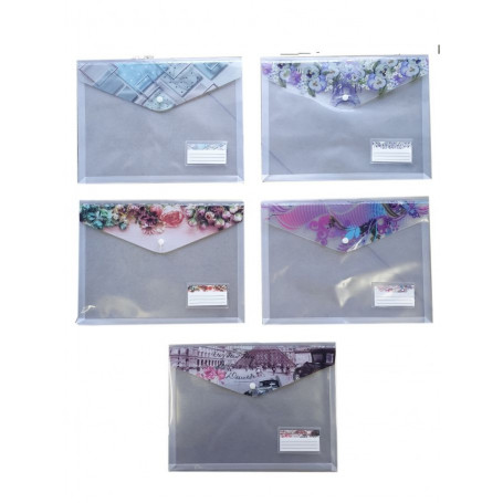 Папка с копче А4+, с разширение и джоб за визитка 163813