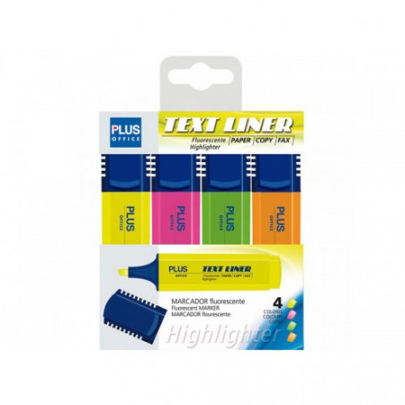 Текстмаркер Plus, 4 цвята-4304