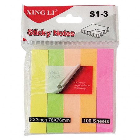 Хартиени индекси 76 х 15 мм, 5 цвята х 20 бр., пастел 090312