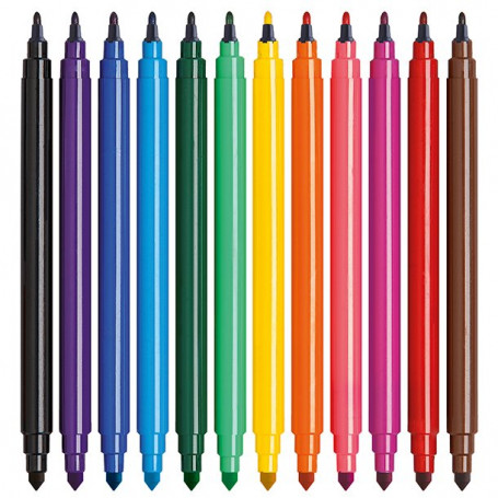 Маркери Campus College, 12 цвята, 2-4 мм, двувърхи 210103