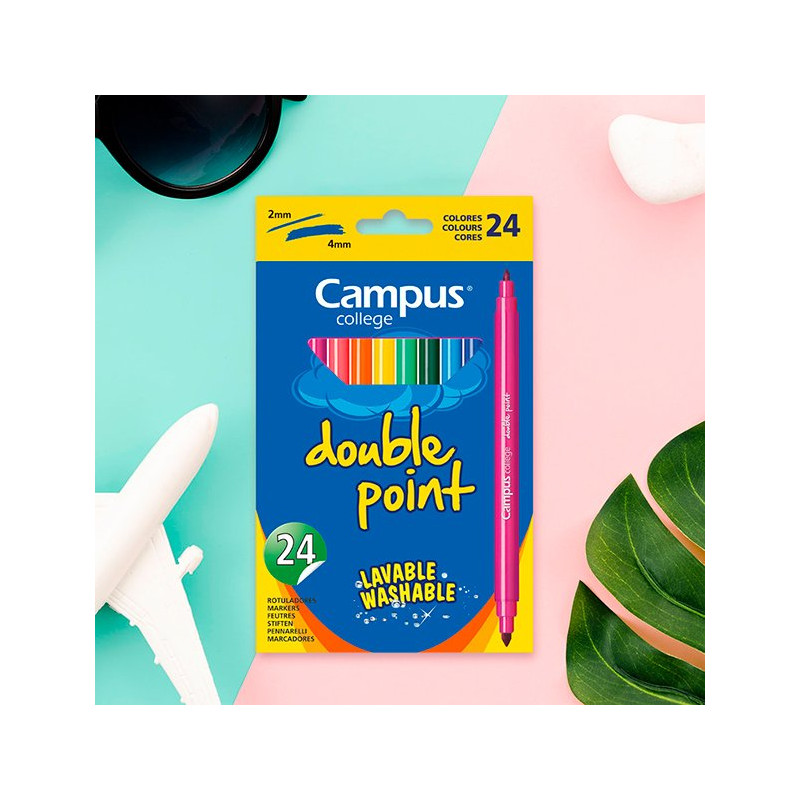 Маркери Campus College, 24 цвята, 2-4 мм, двувърхи 210105