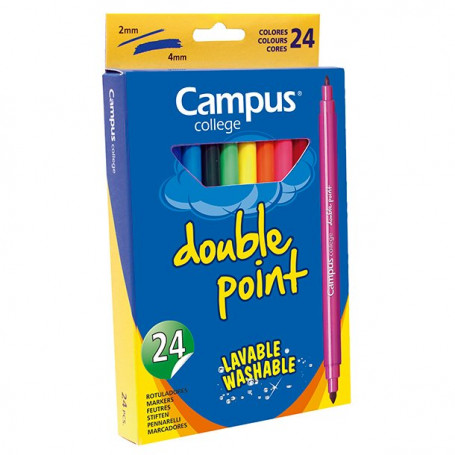 Маркери Campus College, 24 цвята, 2-4 мм, двувърхи 210105