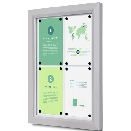 Външно витринно табло Slim, за 4 x A4, бяла дъска 193821
