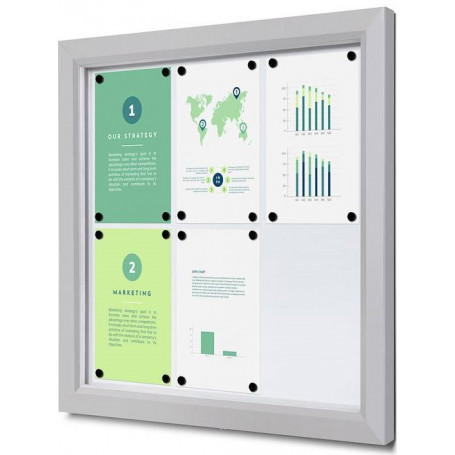 Външно витринно табло Slim, за 6 x A4, бяла дъска 193822