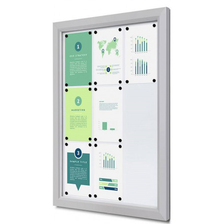 Външно витринно табло Slim, за 9 x A4, бяла дъска 193823