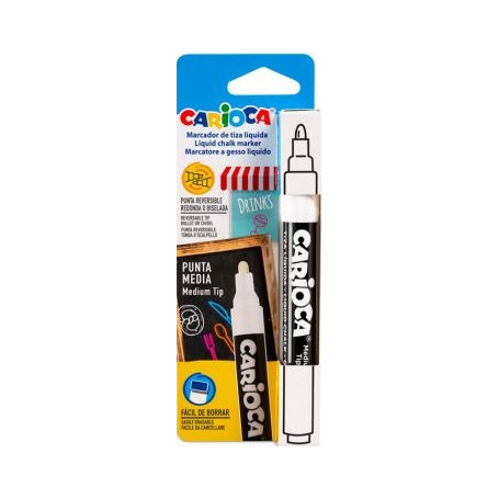 Маркер Carioca, тебеширен, на водна основа, бял 190323