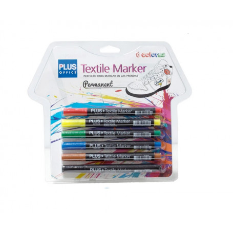 Маркери Plus Textile, 6  ⋙ на цена от 10.50лв  - Allegro-bg.com
