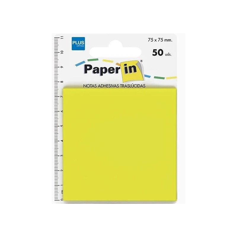 Лепящи РР листчета 75 х 75 мм, 50 л., с линийка, жълти 120178