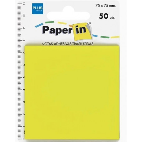 Лепящи РР листчета 75 х 75 мм, 50 л., с линийка, жълти 120178