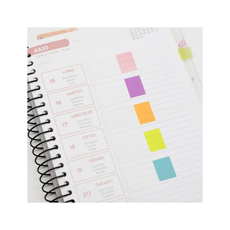 Индекси РР, 20 х 45 мм, 100 броя, 5 цвята х 20 бр., с линийка 090333