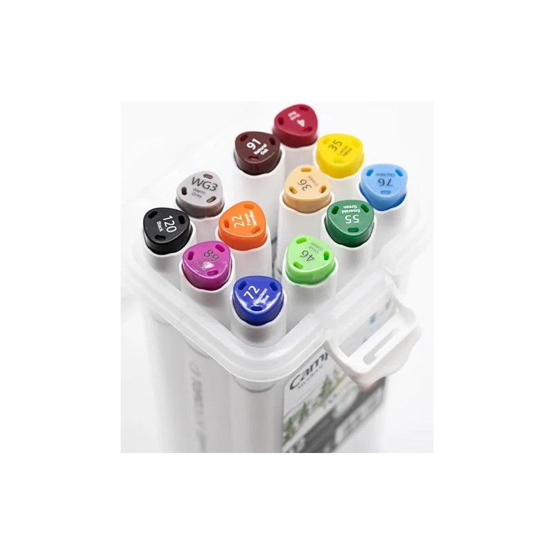 Маркери Campus TopiColor, 12 цвята, 1-6 мм, двувърхи, в кутия 210212