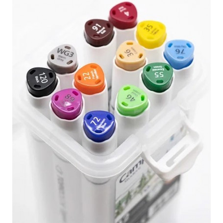 Маркери Campus TopiColor, 12 цвята, 1-6 мм, двувърхи, в кутия 210212