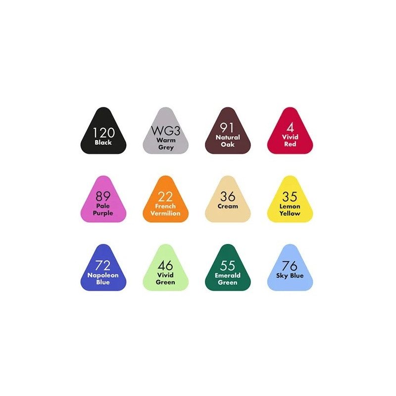 Маркери Campus TopiColor, 12 цвята, 1-6 мм, двувърхи, в кутия 210212