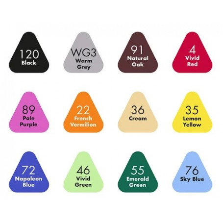 Маркери Campus TopiColor, 12 цвята, 1-6 мм, двувърхи, в кутия 210212