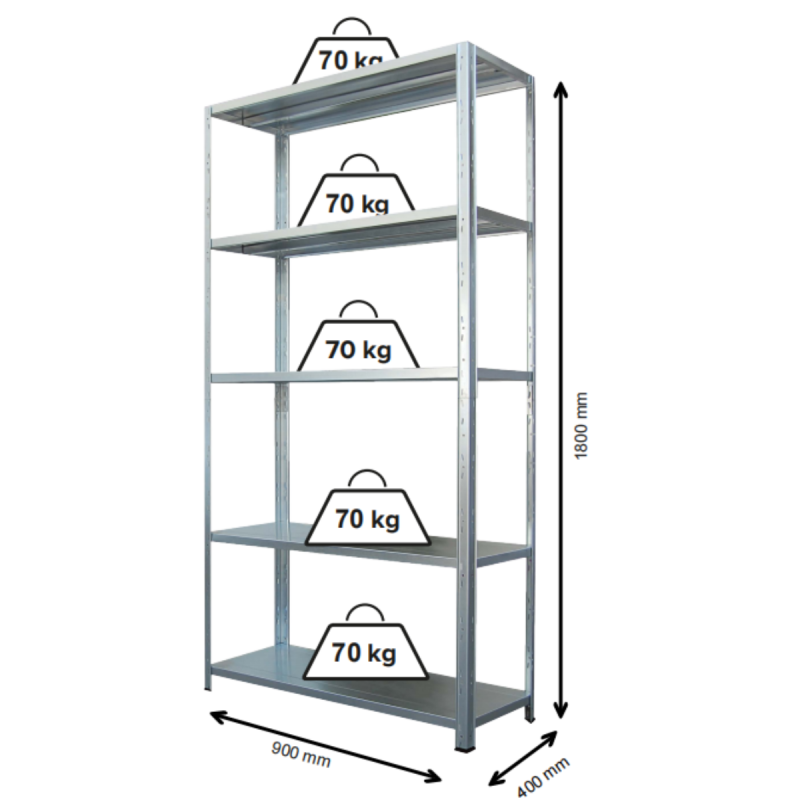 Стелаж FX 900/400/1800 ⋙ на цена от 89.01лв  - Allegro-bg.com
