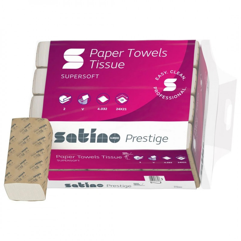 Кърпи за ръце, V-сгъване, 336 броя, двупластови, целулозни 111403