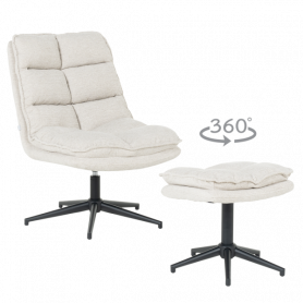 Кресло с табуретка JANET ⋙ на цена от 384.00лв  - Allegro-bg.com