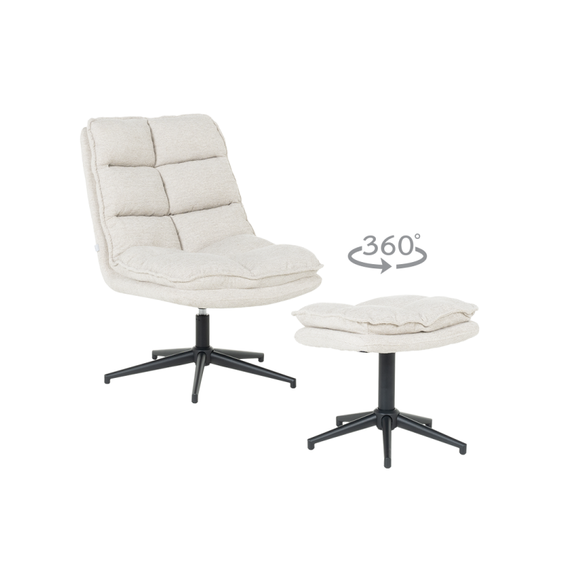 Кресло с табуретка JANET ⋙ на цена от 384.00лв  - Allegro-bg.com