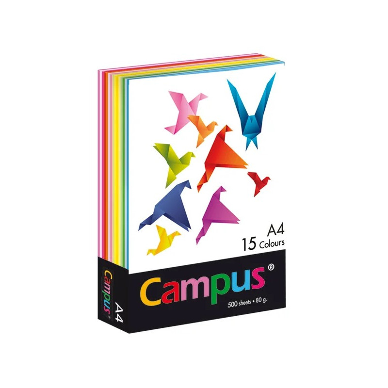 Цветна хартия А4, 80 г, 500 л, 15 ярки цвята 220171
