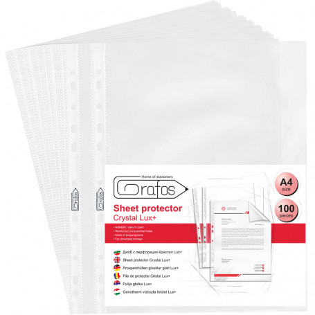 Папка джоб LUX А4+, 40 мкм, 100 бр., кристал 163821