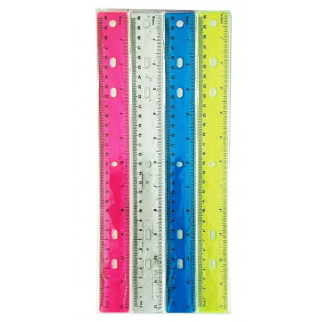 Линия 30 см, пластмасова, цветна 120310