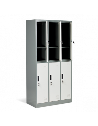 Метален шкаф Carmen CR-1243 J LUX - сив / тъмносив ⋙ на цена от 252.00лв  - Allegro-bg.com