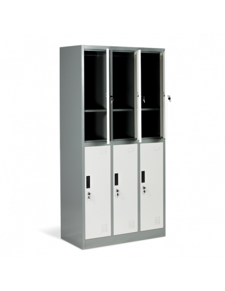 Метален шкаф Carmen CR-1243 J LUX - сив / тъмносив ⋙ на цена от 252.00лв  - Allegro-bg.com