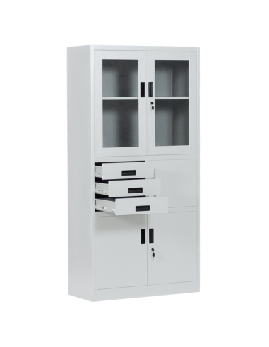 Метален шкаф Carmen CR-1240 E K - сив ⋙ на цена от 252.00лв  - Allegro-bg.com