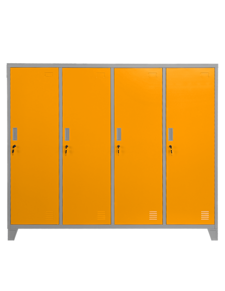 Метален шкаф Carmen CR-1604-4 JZ - сив / оранжев ⋙ на цена от 244.81лв  - Allegro-bg.com