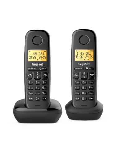 Безжичен DECT телефон Gigaset BASIC 100 DUO - черен ⋙ на цена от 41.94лв  - Allegro-bg.com