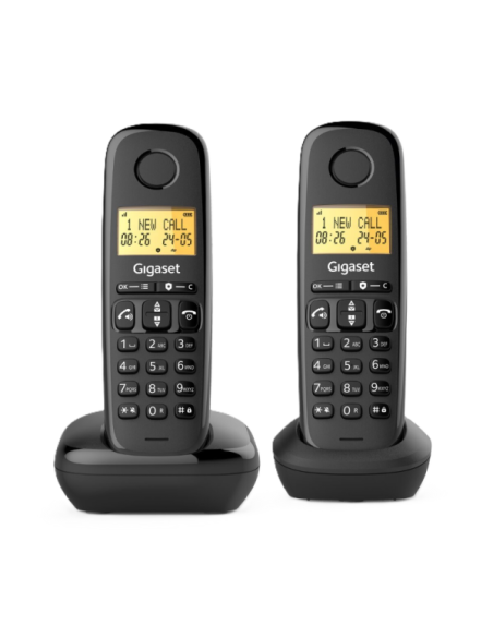 Безжичен DECT телефон Gigaset BASIC 100 DUO - черен ⋙ на цена от 41.94лв  - Allegro-bg.com